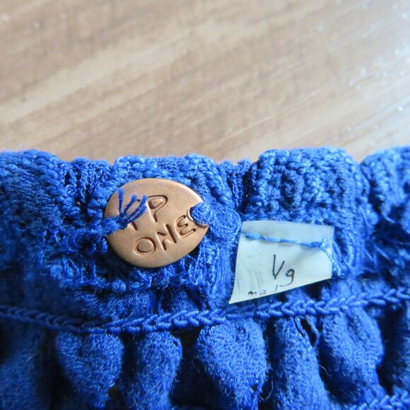 FREE PEOPLE ONE Adella Bralette Crop in Blue Boho Festival Lace Smock Size L - Picture 15 of 15